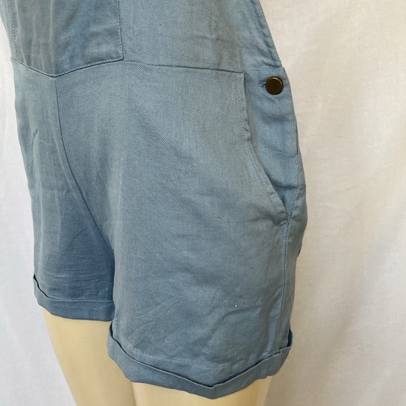 SALE!!! PATRON OF PEACE Blue Romper Size Medium Adjustable Straps Cuff Hem NWT - Picture 7 of 7
